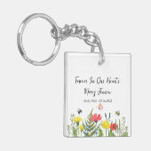 Wildflower Memorial Funeral Photo Schlüsselanhänger (Vorderseite links)