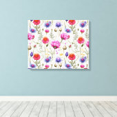 Wildflower Mix Premium Wrapped Canvas Leinwanddruck (Insitu (Holzboden))