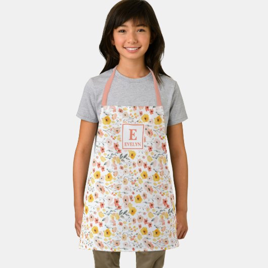 Wildflower monogram floral Apron Schürze (Insitu)