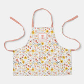 Wildflower monogram floral Apron Schürze (Vorderseite)