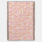 Wildflower Monogram Name Throw Blanket Decke (Vorderseite Vertikal)