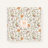 Wildflower Monogram Notebook Journal Notizblock (Vorderseite)