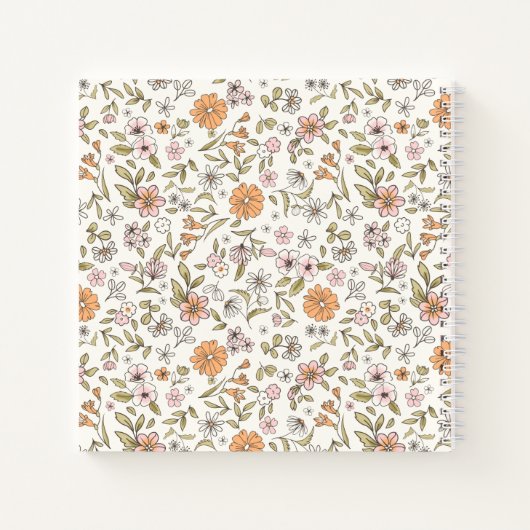 Wildflower Monogram Notebook Journal Notizblock (Rückseite)
