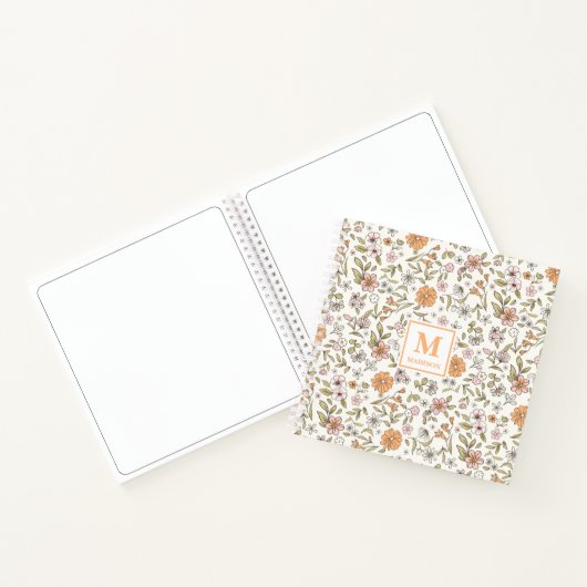 Wildflower Monogram Notebook Journal Notizblock (Innenseite)
