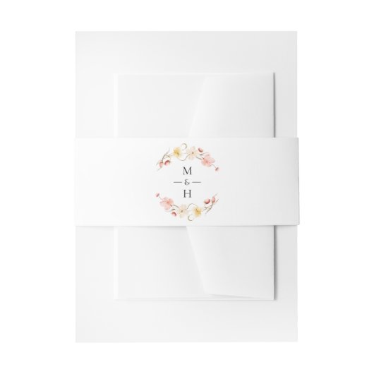 Wildflower Monogram Spring Garden Wedding Einladungsbanderole (Vorderseite Beispiel)