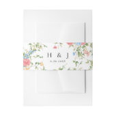 Wildflower Monogram Wedding  Einladungsbanderole (Vorderseite Beispiel)
