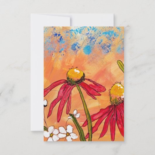 Wildflower Morgen Dankeskarte (Rückseite)