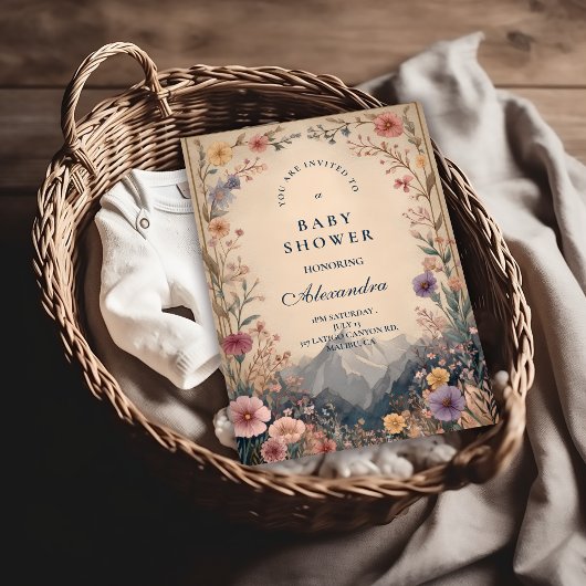 Wildflower Mountain Baby Shower Einladung