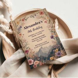 Wildflower Mountain Birthday Einladung