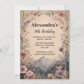 Wildflower Mountain Birthday Einladung (Vorderseite)