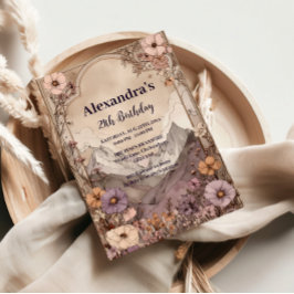 Wildflower Mountain Birthday Elegance Einladung