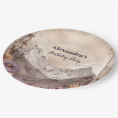 Wildflower Mountain Birthday Elegance Pappteller (Schrägansicht)