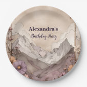 Wildflower Mountain Birthday Elegance Pappteller (Vorderseite)