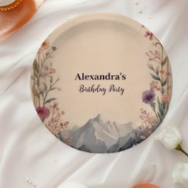 Wildflower Mountain Birthday Pappteller