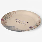 Wildflower Mountain Birthday Pappteller (Schrägansicht)