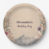 Wildflower Mountain Birthday Pappteller (Vorderseite)