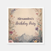 Wildflower Mountain Birthday Serviette (Vorderseite)