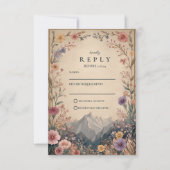 Wildflower Mountain Botanical Wedding RSVP Karte (Vorderseite)