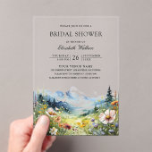 Wildflower Mountain Meadow Bridal Shower Acryleinladungen (Insitu (Handheld))
