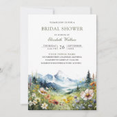 Wildflower Mountain Meadow QR Code Bridal Shower Einladung (Vorderseite)