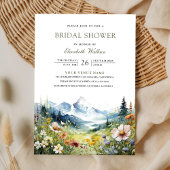 Wildflower Mountain Meadow QR Code Bridal Shower Einladung