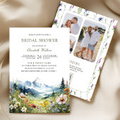 Wildflower Mountain Meadow QR Code Bridal Shower Einladung
