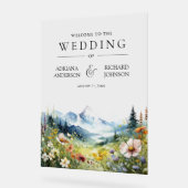 Wildflower Mountain Meadow Wedding Welcome Acrylschild (Winkel)