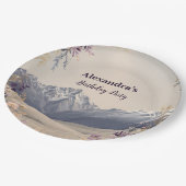 Wildflower Mountain Milestone Celebration Pappteller (Schrägansicht)