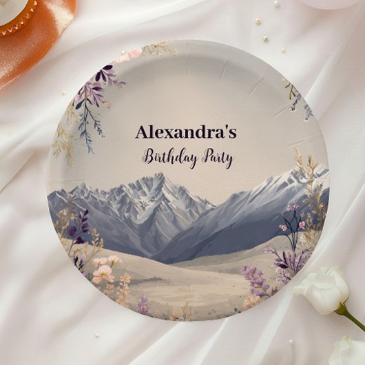 Wildflower Mountain Milestone Celebration Pappteller