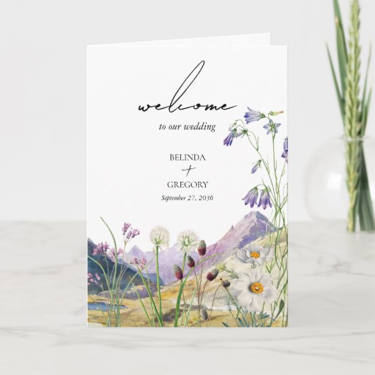 Wildflower Mountain Wedding Order of Service Programm (Vorderseite)