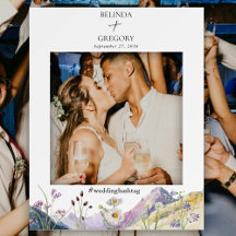 Wildflower Mountain Wedding Photo Prop Frame