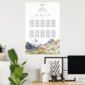 Wildflower Mountain Wedding Seating Chart Poster (Heimbüro)