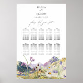Wildflower Mountain Wedding Seating Chart Poster (Vorne)