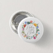 Wildflower-Mutter-der-Braut-Script-Hochzeit Button (Vorne & Hinten)