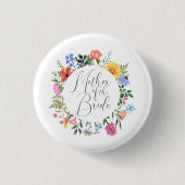 Wildflower-Mutter-der-Braut-Script-Hochzeit Button (Vorderseite)