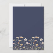 Wildflower Navy Blaue Brautparty Einladung (Rückseite)