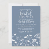 Wildflower Periwinkle Bridal Shower Einladung (Vorderseite)