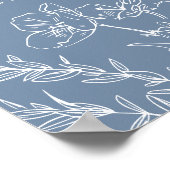 Wildflower Periwinkle Wedding Seating Sign Poster (Ecke)