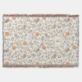 Wildflower-Personalisierte Namens-Monogramm-Wurfde Decke (Vorderseite)