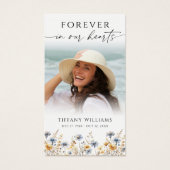 Wildflower Photo Forever Hearts Cross Prayer Card (Vorderseite)