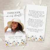 Wildflower Photo Forever In Our Hearts Prayer Card