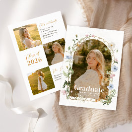 Wildflower Photo Graduation Party Invitation Einladung