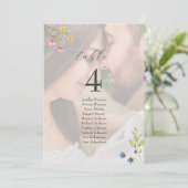 Wildflower Photo Wedding Seating Chart (Stehend Vorderseite)