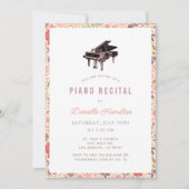 Wildflower Piano White Recital Invitation Einladung (Vorderseite)