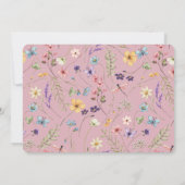 Wildflower Pink Baby Shower Invitation Einladung (Rückseite)
