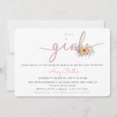Wildflower Pink Baby Shower Invitation Einladung (Vorderseite)