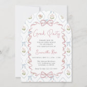 Wildflower Pink Bow Graduation Einladung (Rückseite)