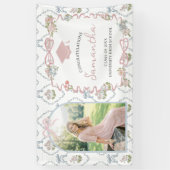 Wildflower Pink Bow Graduation Party  Banner (Vertikal)
