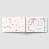 Wildflower Pink Bow Graduation party Gästebuch (Voll)
