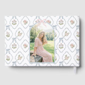 Wildflower Pink Bow Graduation Party  Gästebuch (Rückseite)